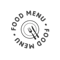 a black and white food icon on a white background
