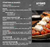 starters & shares menu