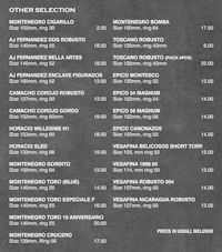 a menu for a restaurant with a black background