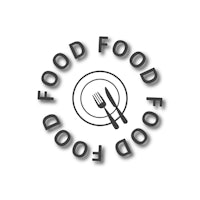 a black and white food icon on a white background
